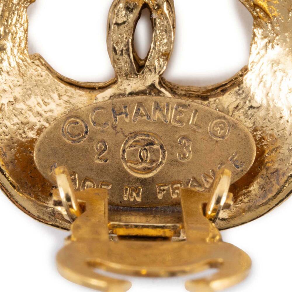 CHANEL Gold Logo Earrings - Picture 4 of 16